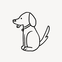 Dog doodle clipart, cute pet design psd