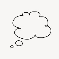 Cloud bubble doodle clip art, copy space design