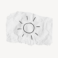 Sun doodle clip art, torn paper design