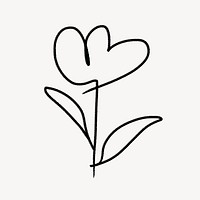Flower doodle clip art, simple design