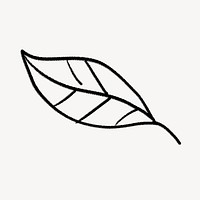 Simple leaf doodle clip art, botanical  design