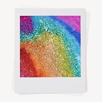 LGBTQ rainbow sparkles, aesthetic instant photo