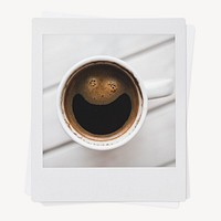 Espresso coffee instant photo, beverage aesthetic 