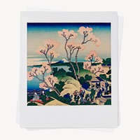 Katsushika Hokusai's famous cherry blossom painting, instant photo, remixed by rawpixel