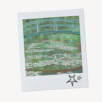 Claude Monet's The Japanese Footbridge, famous painting on instant photo, remixed by rawpixel
