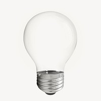 Empty light bulb, isolated image psd, white background