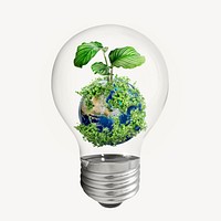 Environmental globe bulb, eco planet concept psd