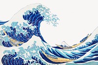 Hokusai's The Great Wave off Kanagawa background, remixed by rawpixel 