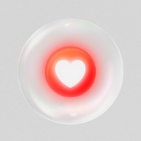 Heart icon sticker, love, dating bubble concept art psd