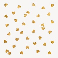 Gold glittery heart sticker, cute Valentine's graphic vector