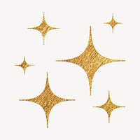 Gold sparkle clipart, metallic effect in aesthetic design vector