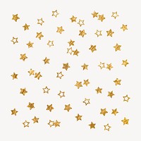 Gold sparkly stars clipart, aesthetic shape vector