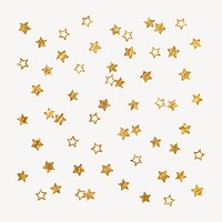 Gold aesthetic stars sticker, glittery shape psd