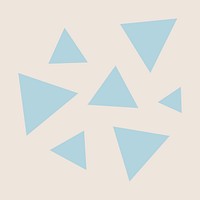 Blue triangles sticker, geometric shape in flat design psd