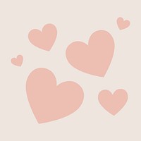 Pastel hearts sticker, Valentine's flat graphic vector