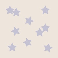 Purple stars sticker, cute pastel shape graphic psd