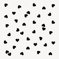 Black heart clipart, cute Valentine's graphic psd