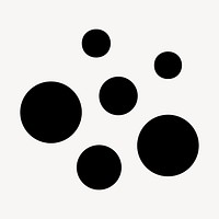 Black circles sticker, geometric shape in flat design psd