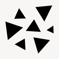 Black triangles sticker, geometric shape in flat design psd