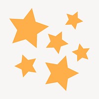 Yellow stars sticker, cute pastel shape graphic psd