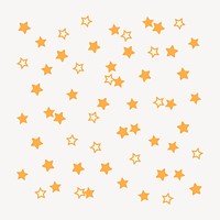 Yellow stars sticker, cute pastel shape graphic psd