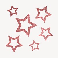 Pink sparkly stars clipart, aesthetic shape vector