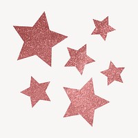 Pink aesthetic stars sticker, glittery shape psd