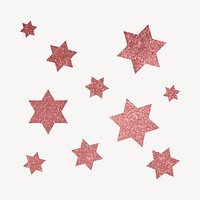 Pink sparkly stars clipart, aesthetic shape vector