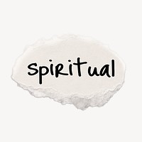 Spiritual word, ripped paper, white clipart
