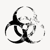 Biohazard symbol clipart, grunge design. Free public domain CC0 image.