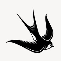 Swallow bird clipart, animal illustration vector. Free public domain CC0 image.