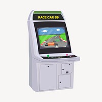 Arcade game machine clipart, retro illustration vector. Free public domain CC0 image.