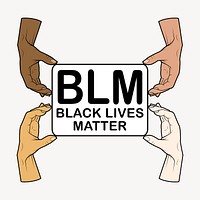 BLM typography clipart, equal rights protest illustration vector. Free public domain CC0 image.