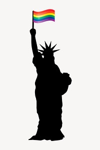 LGBTQ Statue of Liberty sticker, landmark silhouette illustration psd. Free public domain CC0 image.