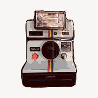 Instant camera clipart, retro illustration. Free public domain CC0 image.