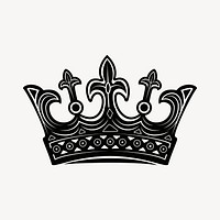 Royal crown clipart, object illustration vector. Free public domain CC0 image.