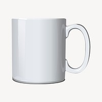 White mug sticker, object illustration psd. Free public domain CC0 image.