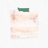 Notepad psd with orange watercolor background