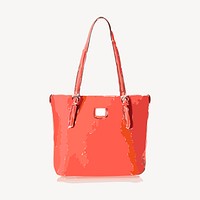 Pink leather tote clipart, fashion, watercolor illustration. Free public domain CC0 image.