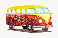 Vintage van clipart, vehicle illustration. Free public domain CC0 image.