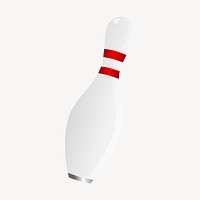 Bowling pin clipart, entertainment illustration vector. Free public domain CC0 image.