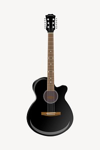 Acoustic guitar clipart, musical instrument illustration. Free public domain CC0 image.