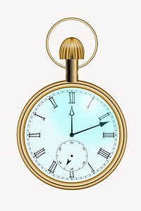 Pocket watch clipart, object illustration. Free public domain CC0 image.