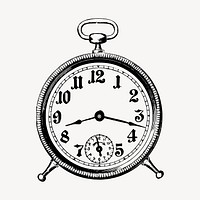 Alarm clock clipart, object illustration. Free public domain CC0 image.