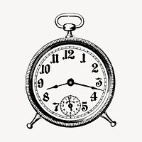 Alarm clock sticker, object illustration psd. Free public domain CC0 image.