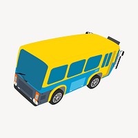 School bus sticker, vehicle illustration psd. Free public domain CC0 image.