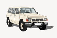 Beige car clipart, vehicle illustration vector. Free public domain CC0 image.