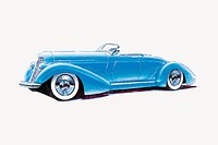 Classic speedster car clipart, vehicle illustration vector. Free public domain CC0 image.