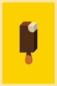 Ice-cream bar clipart, dessert illustration vector. Free public domain CC0 image.