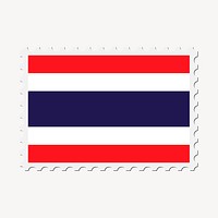 Thai flag stamp clipart, national symbol illustration. Free public domain CC0 image.